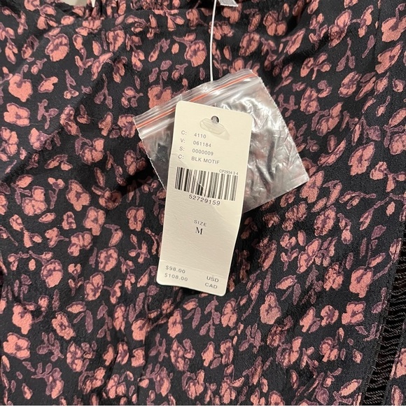 NWT Anthropologie Medium Nichola Floral Peplum Blouse Smocked Balloon Sleeve - Picture 4 of 5